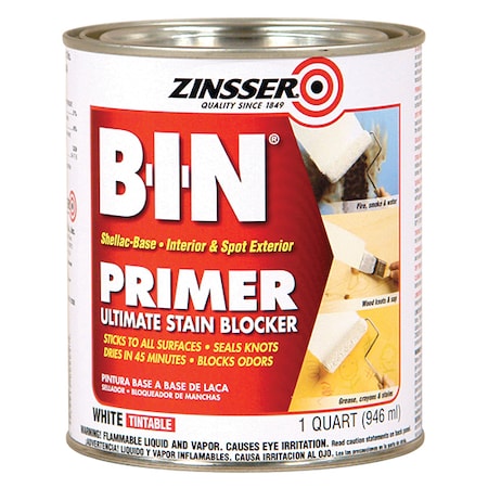 Zinsser 1 Qt White B-I-N Shellac-Base Interior/Exterior Primer 00904